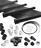 SunQuest Solar Swimming Pool Heaters (2' x 12', 6 Count, Complete System with Roof Kits) - Two Solar Hot Water Heater Panels w/Max-Flow Design - Swimming Pool Accessories for Above Ground Pools