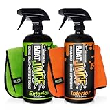 Boat Juice Boat Cleaning Kit - Exterior Boat Cleaner Water Spot Remover, Interior Boat Cleaner for Seats and Vinyl, 2 Microfiber Towels - Boat Cleaning and Detailing Supplies (Kit)