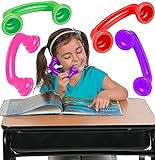 4E's Novelty Whisper Phones for Reading [4 Pack] Auditory Feedback, Hear Myself Sound Phone - Accelerate Reading Fluency, Comprehension & Pronunciation - Speech Therapy Materials Toys