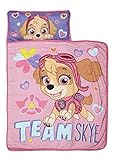 Paw Patrol Team Skye Toddler Nap-Mat Set - Includes Pillow and Fleece Blanket – Great for Girls Napping During Daycare or Preschool - Fits Toddlers, Pink
