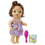 Baby Alive C2695 READY FOR SCHOOL BABY: Brown Hair Baby Doll, School-Themed Dress, Doll Accessories Include Notebook & Brush, Doll For 3-Year-Old Girls and Boys and Up, Multicolor (Amazon Exclusive)