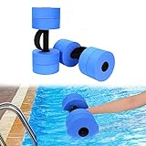Hikeen Aquatic Exercise Dumbbells Water Dumbbell Pool Resistance Aquatic Fitness Barbells With 4 High-Density EVA Foam Pool Weights Dumbbells, for Water Aerobics Weight Loss