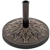 Best Choice Products 29lb Outdoor Patio Umbrella Stand Heavy-Duty Steel Round Umbrella Base w/Rustic Finish, 18in Diameter – Bronze