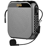 Portable Voice Amplifier for Teachers, 2200mAh Rechargeable Personal Amplifier Mic PA System Headset Microphone with Speaker for Teachers, Training, Meeting, Tour Guide, Yoga, Classroom (Black)