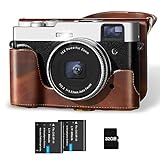 Upgraded 4K Digital Camera with Leather Case, 48MP Vlogging Cameras for Photography and Video with Viewfinder, Point and Shoot Camera for YouTube with 32G Card & 2 Batteries