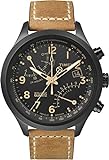 Timex Men's T2N700 Intelligent Quartz Fly-Back Chronograph Brown Leather Strap Watch
