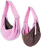 Grtdrm Pet Sling Carrier Bag Travel Tote for Cats Dogs, Up to 16 lbs (Pink)