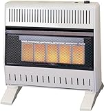 ProCom ML250TPA-B Ventless Propane Gas Infrared Space Heater with Thermostat Control for Home and Office Use, 30000 BTU, Heats Up to 1400 Sq. Ft., Includes Wall Mount and Base Feet, White