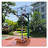 Floor Standing Basketball Return Net, Portable Shot Trainer Rebounder System, for Traditional Pole/Wall Mounted Hoops, Adjustable Height Range 8.2-10.2ft