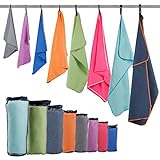 HOEAAS 2 Pack Microfiber Camping Towels, Quick Dry Towel, Super Absorbent Ultra Compact Travel Towel Soft Lightweight Sports Towel for Sweat Fast Drying Towels for Pool,Gym,Hiking,Backpacking,Fitness