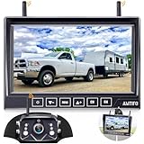 Wireless Backup Camera for Furrion RV: 7-Inch Recording Plug-Play Easy Setup Truck Trailer Back Rear View Camera Touch Button Monitor Split Screen 4 Channels AMTIFO A7