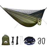 Homithley Camping Hammock - Portable Hammock with Mosquito Net, Lightweight Backpacking Hammocks Swing Camping Accessories for Indoor, Outdoor, Beach, Backyard, Patio, Travel, Hiking