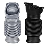 Set of 2 Portable Travel Urinal, Collapsible Urinals for Men and Women, Reusable Kids Potty, Personal Pee Bottle for Outdoor Camping, Long Road Trip and in Traffic (Black & Grey)