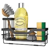 Sponge Holder for Kitchen Caddy Sink Organizer, Multifunctional Rustproof Dish Soap Sponge Caddy for Kitchen Sink Counter with Detachable Brush Holder & Drain Tray - Storage Kitchen & Home Accessories