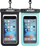 Hiearcool Waterproof Phone Pouch, Waterproof Phone Case for iPhone 15 14 13 12 Pro Max XS Samsung, IPX8 Cellphone Dry Bag Beach Essentials 2Pack-8.3'