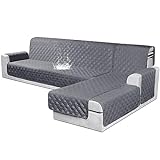VANSOFY Sectional Couch Covers 100% Waterproof L Shaped Sofa Slipcover 3pcs Reversible Chaise Lounge Cover for Sectional Sofa Furniture Protector Cover for Pets Dog Cat(X-Large, Dark Gray)