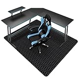 SALLOUS 63' x 51' Vinyl Gaming Chair Mat for Hard Surface, Multi-Purpose Floor Protector Desk Chair Mat for Home Office, Updated Version (Black)