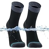 DexShell Essential Waterproof Socks Hiking Trekking Outdoor Recreation Cotton Inner for Men and Women, Ankle Jet Black Grey, Unisex Large