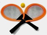 Kids Racket Ball Set Random Colors - Starter Kit Racquetball Set for Beginners Includes 2 Plastic Rackets and 1 Ball. Teach Young Children to Play Tennis Games at Beach Pool Lawn Backyard