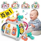 BABYFUNY 1 Year Old Boy Toys Birthday Gift, 15-in-1 Activity Cube Toys for 1 Year Old Boy Baby Toys 6-12 Months Toys for 1 + Year Old Boy 1 Year Old Infant Toys 6 Month Old Baby Toys 12-18 Months