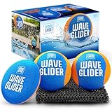 Wave Glider Water Skipping Ball Combo Set - Water Skip Sports for Beach, Pool, Ocean, Lake - Swim Travel Fun Toys & Games for Kids, Teens, Adults & Family - Swimming Walker Balls - Gifts for Boys