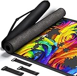 Puzzle Mat Jigsaw Puzzle Mat, Puzzle Mat Roll Up 46”x26”, Portable Large Puzzle Mat Organizer Up to 1500 Pcs, No Creases to Your Finished and Unfinished Puzzles, Rubber Puzzle Mats for Puzzles