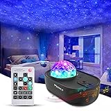 Merece LED 3 in 1 Star Galaxy Projector, Night Light Projector Bluetooth Music Speaker, Remote Control & 5 White Noises for Bedroom/Party/Decor, Timer Starry Projector for Kids, Adults Black