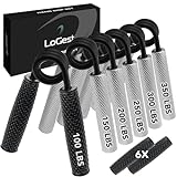 Logest Metal Hand Grip Set, 100LB-350LB 6 Pack No Slip Heavy-Duty Grip Strengthener with Gift Box, Great Wrist & Forearm Hand Exerciser, Home Gym, Hand Gripper Grip Strength Trainer