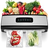 Vacuum Sealer Machine, Full Automatic Food Sealer (80Kpa), With Vacuum Sealers Bags for Food Air Sealing System for Food Sealer Dry, Moist Food Preservation Modes