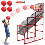 Kids Basketball Hoop Arcade Game W/Electronic Scoreboard Cheer Sound, Basketball Hoop Indoor Outdoor W/4 Balls, Basketball Game Toys Gifts for Kids 3-6 5-7 8-12 Toddlers Boys Girls