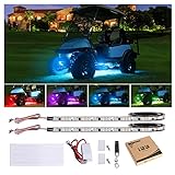 10L0L Golf Cart Underglow LED Light Strip Kit, 14 Modes Underbody Glow Neon Lighting with Wireless Remote Control, Sound Active, Water Resistant Flexible Tubes 126-LEDs 86 Inch 2 Pack