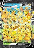 Pikachu V-Union - 4 Card Set - SWSH139 - SWSH140 - SWSH141 - SWS142 - Pokemon Celebration Black Star Promo Set