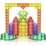 Compatible Magnetic Tiles Building Blocks, Toddler Kids Toys for 3+ Year Old Boys Girls, Montessori Sensory STEM Educational Toys for Boys 4-6 Girls Age 6-8 Kids Games Classroom Preschool Gifts