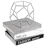 Decorative Books for Coffee Table Book Set of 3 – Paris, Milan, Fashion Books Decor w/ Blank Pages – Matte Finish, Softcover Bookshelf Decor to Display – Anti-Scratch Lamination Coffee Table Decor