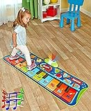 Fun Step-to-Play Junior Battery Operated Piano Mat with Flashing Lights and 20 Demo Songs for Kids Ages 2+