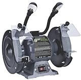 Genesis GBG800L 8' Bench Grinder with Dual, Flexible Lights and Eye Shield , Green