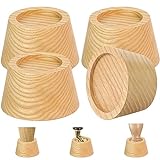 FASONLA Bed Risers (Set of 4) Furniture Risers Lifts Height 2', Oak Solid Wooden Risers for Bed, Furniture Risers with Non-Slip Recessed Hole (Monolithic Wood, 4pcs-2' Hight-Natural)