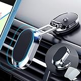 【Upgrade Foldable】Magnetic Phone Mount Multi-Functional 360°Rotation phone magnet Dashboard Phone Holder Magnetic Car Mount for iPhone, Samsung, LG All Smartphones
