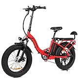 FUCARE FW11 48V 750W Folding Electric Bike for Adults 31Mph 20' 4.0 Fat Tire 13Ah Lithium Battery Shimano 7 Speed Lithium Battery Mountain Low Step Electric Bicycle Commuter Beach Snow Bike1