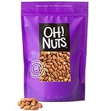 Oh! Nuts Dry Roasted Unsalted Almonds | Fresh & Healthy Tasty Almonds | No Salt, No Oil All-Natural Protein Keto Snacks | Resealable 5-Lb. Bulk Bag | Low Sodium, Vegan & Gluten-Free Snacking