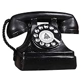 1 Pack Antique Phone Props - L 6-1/2'X W 4' x H 5-1/4' Creative Vintage Decorative Phone - Cafe Bar Window Decoration Home Decor - Microphone Unremovable(Black)