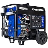 DuroMax XP15000EH Dual Fuel Portable Generator-15000 Watt Gas or Propane Powered Electric Start-Home Back Up & RV Ready, 50 State Approved, Blue and Black