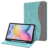 Fintie Case for Samsung Galaxy Tab S6 Lite 10.4 Inch 2024/2022/2020 with S Pen Holder, Multi-Angle Viewing Soft TPU Back Cover with Pocket Auto Wake/Sleep, Turquoise