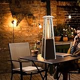 Tangkula Portable Patio Heater, 9500 BTU Outdoor Tabletop Heater with Stainless Steel Burner, Tip-Over & Flameout Protection, 34' Pyramid Mini Outdoor Heaters for Patio, Porch, Deck (Bronze)