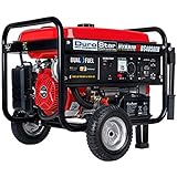 Durostar DS4850EH Dual Fuel Portable Generator-4850 Watt Gas or Propane Powered Electric Start-Camping & RV Ready, 50 State Approved, Red/Black
