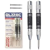 2 Pack Automatic Center Punch, 5 inch Spring Loaded Center Punch with Adjustable Impact, Metal Hole Punch, Window Punch, Center Hole Punch Tool for Metal Wood Glass Plastic