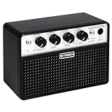 STRICH SEA-10 Electric Guitar Amp Compact & Portable Wireless Amplifier Dual Channel, Clean/Drive Tones, 2x5W for Practice Anywhere with 1/8 Headphone Output. Sturdy Design for Desktop Convenience