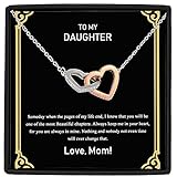 To My Daughter - Most Beautiful Chapters - Interlocking Hearts Necklace, Daughter Christmas Gift Gift for Valentine's, Birthday, Anniversary