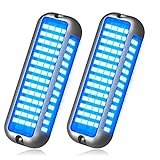 BASIKER BS4 (NEW) Marine LED Boat Lights (2x3000LM 84LED, 180°) 10V-36V, 316 Stainless, Upgrade IP68 Underwater or Air Surface Mount for Cruise Ship Yachts Boats Sailboat Pontoon Transom light (Blue)