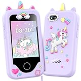 Kids Smart Phone for Girls, Christmas Birthday Gifts for Girls Age 3-10 Kids Toys Cell Phone, 2.8' Touchscreen Toddler Learning Play Toy Phone with Dual Camera, Game, Music Player, 8G SD Card (Purple)